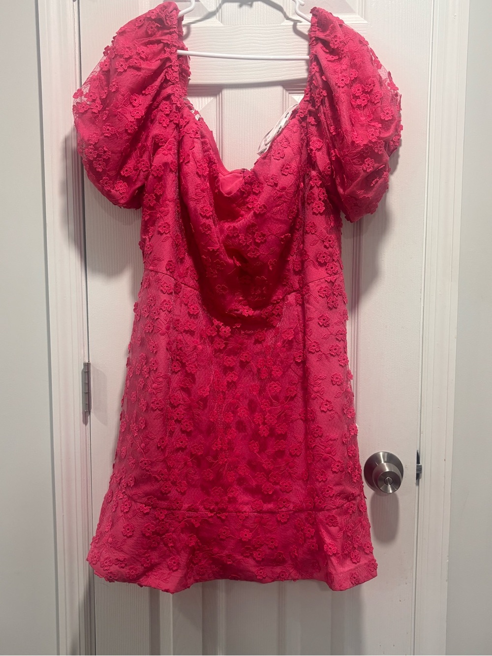 🩵City Chic Hot Pink Draped Neck Mini Dress - Picture 3 of 13